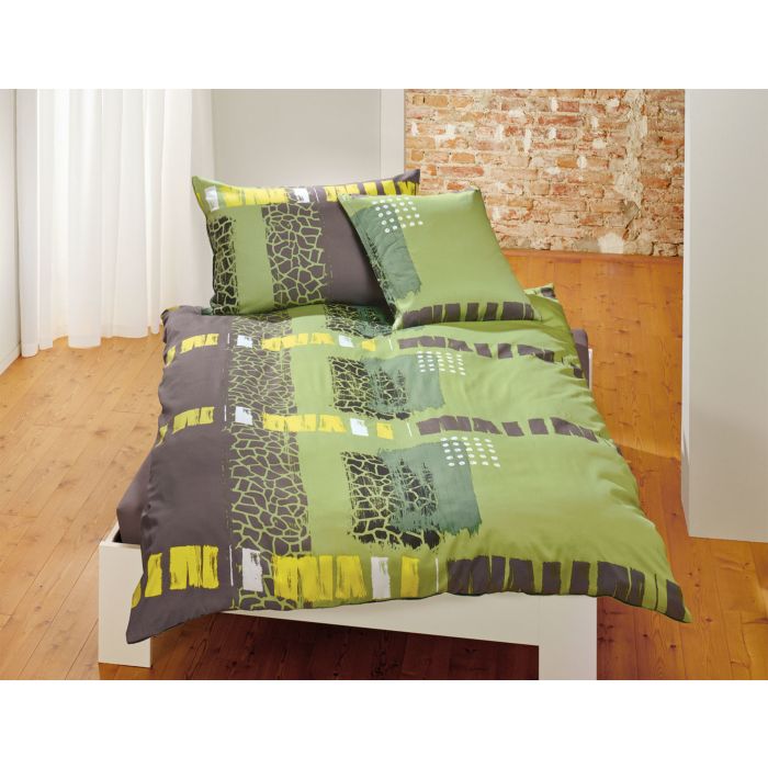 Image of Bettwäsche in geometrischem Muster, grün, 160x210 cm bei Lehner Versand Schweiz
