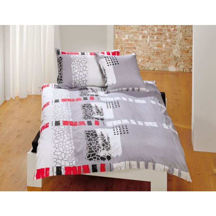 Image of Bettwäsche in geometrischem Muster, silber, 65x100 cm bei Lehner Versand Schweiz