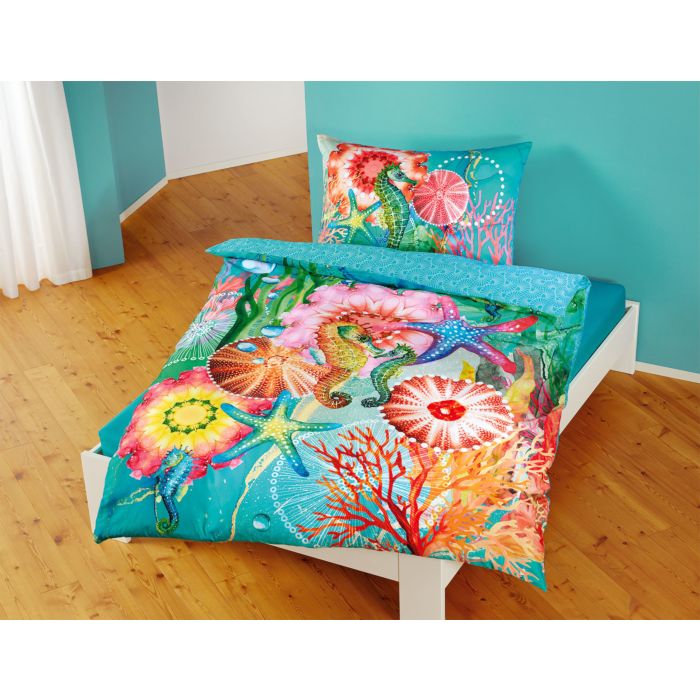 Image of hip Bettwäsche mit farbenfrohen Motiven der Unterwasserwelt, türkis, 65x100 cm / 160x210 cm bei Lehner Versand Schweiz