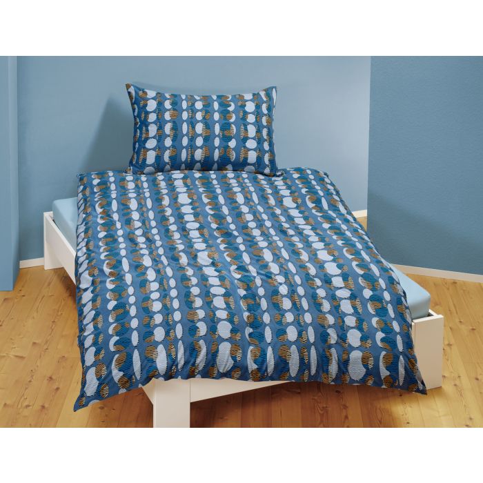 Image of Bettwäsche mit Ellipsenmuster, blau, 65x100 cm / 160x210 cm bei Lehner Versand Schweiz