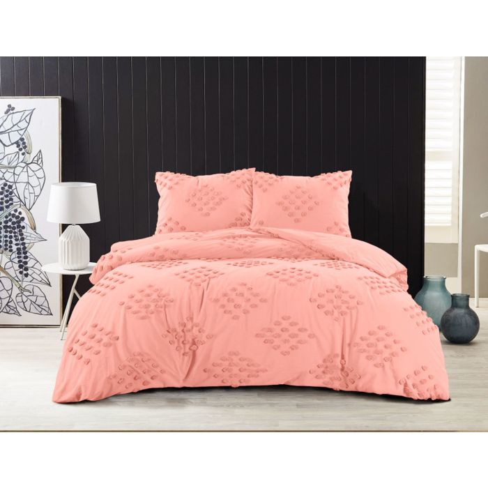 Image of Bettwäsche mit kleinen getufteten Quadraten, rosa, 200x210 cm bei Lehner Versand Schweiz