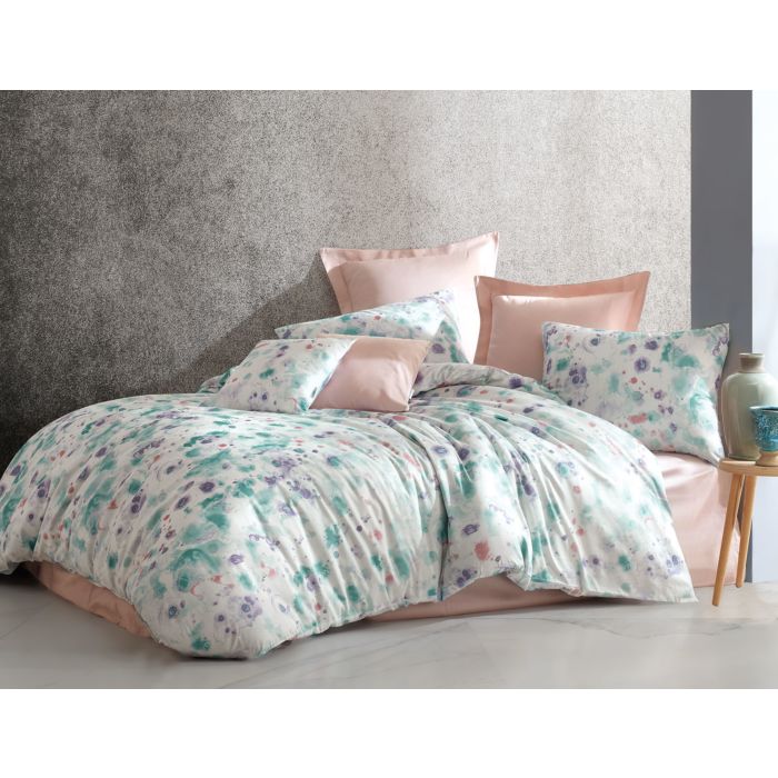 Image of Bettwäsche mit buntem Farbklecksmuster, mint, 160x210 cm bei Lehner Versand Schweiz