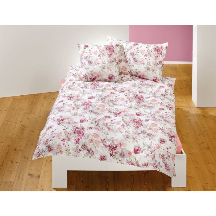 Image of Bettwäsche mit einem Meer aus rosa und violetten Blüten, altrosa, 160x210 cm bei Lehner Versand Schweiz
