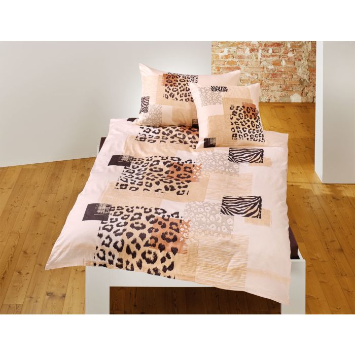 Image of Bettwäsche in schönem beige mit braunem Animal-Print, 65x100 cm bei Lehner Versand Schweiz