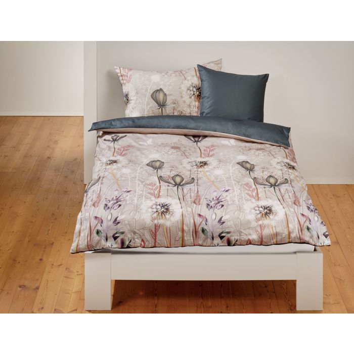 Image of Bettwäsche mit kunstvollem Blumenwiesenmotiv, beige, 50x70 cm bei Lehner Versand Schweiz