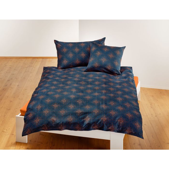 Image of Bettwäsche mit ganzflächigem Punktemuster, indigoblau, 65x65 cm bei Lehner Versand Schweiz