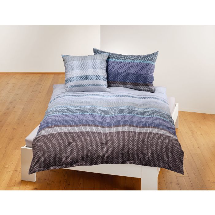 Image of Biberna Bettwäsche mit Streifenmuster, blau, 240x240 cm bei Lehner Versand Schweiz