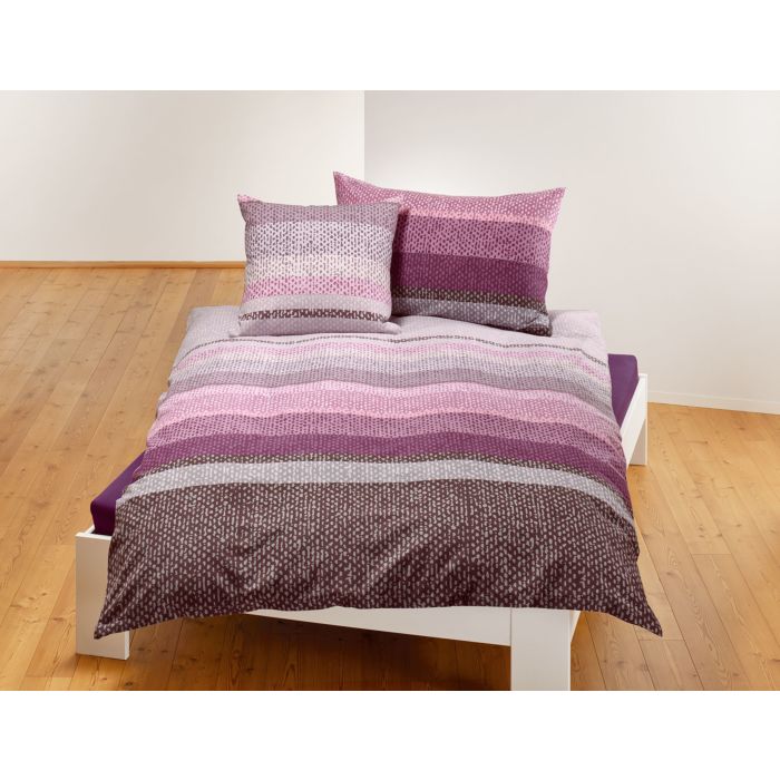 Image of Biberna Bettwäsche mit Streifenmuster, beere, 200x210 cm bei Lehner Versand Schweiz