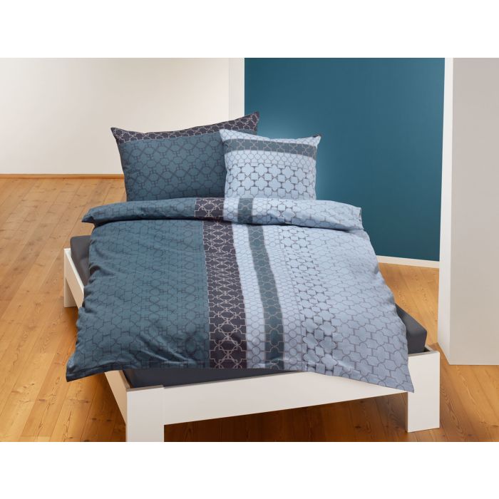Image of Biberna Bettwäsche mit modernem Muster, petrol, 160x240 cm bei Lehner Versand Schweiz