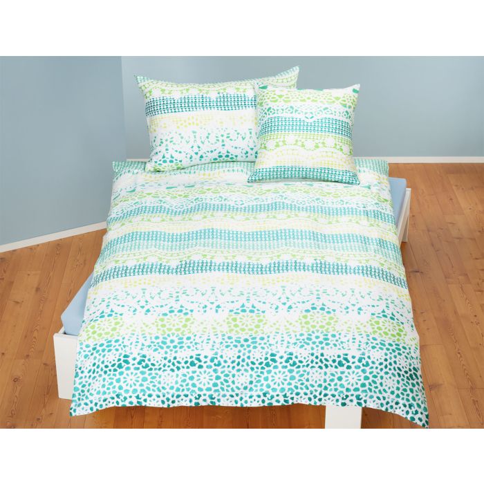Image of Bettwäsche in hellem Farbmix und Bordürenmuster, mint, 65x65 cm bei Lehner Versand Schweiz