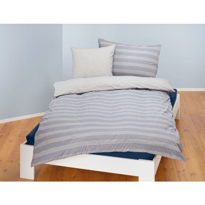 Image of Bettwäsche gestreift in Mélange-Optik, hellblau, 50x70 cm bei Lehner Versand Schweiz