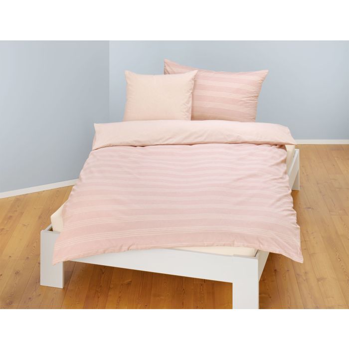 Image of Bettwäsche gestreift in Mélange-Optik, rosa, 50x70 cm bei Lehner Versand Schweiz
