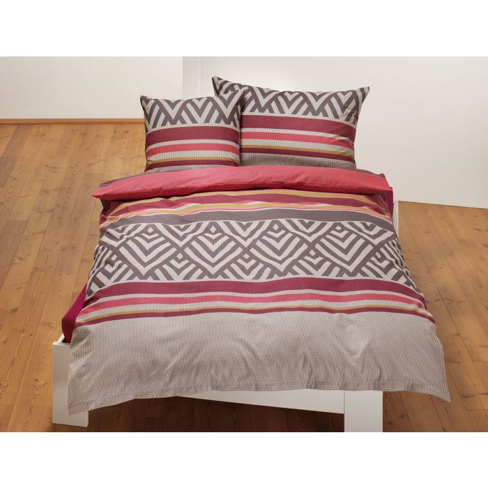 Image of Bettwäsche gestreift und Rautenmuster, grau, 200x210 cm bei Lehner Versand Schweiz