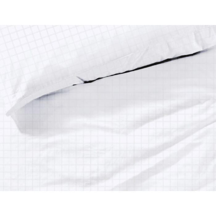 Linge de lit en satin damassé à motif de carreaux
