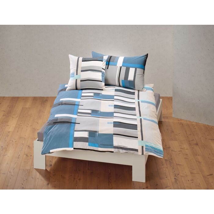 Bettwäsche mit modernem Quadratemix – Duvetbezug – 200x210 cm
