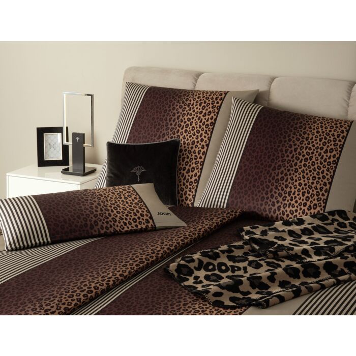 Joop! Satin Bettwäsche Leo mit Leopardenmuster – Kissenbezug – 65x100 cm