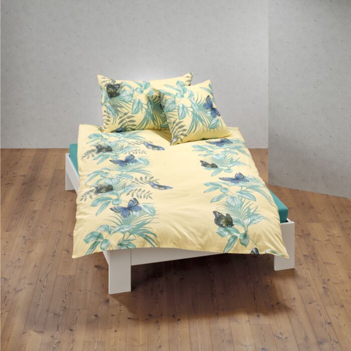 Bettwäsche mit sommerlichem Print und Schmetterlingen – Kissenbezug – 50x70 cm