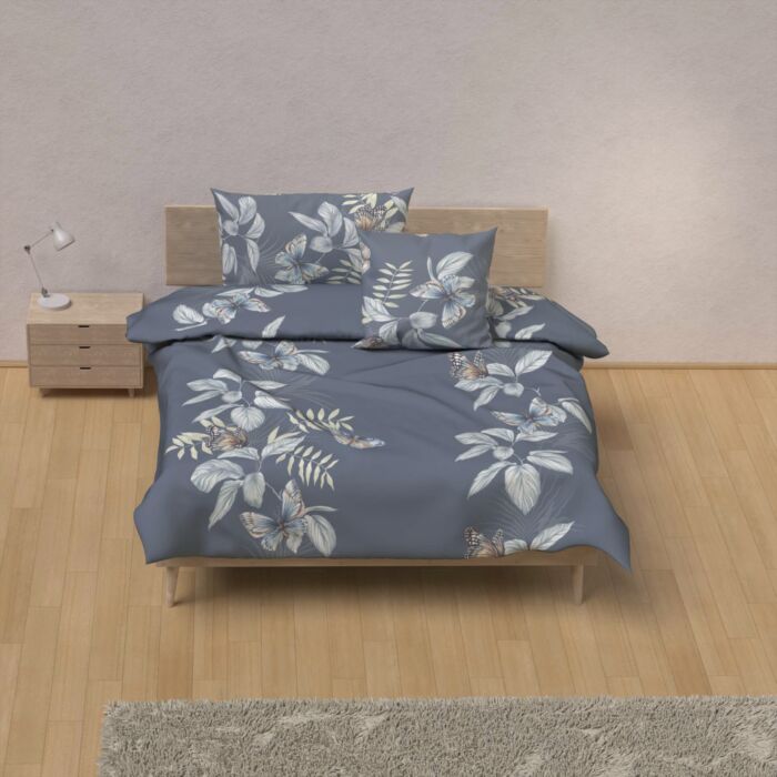 Bettwäsche mit sommerlichem Print und Schmetterlingen – Duvetbezug – 160x240 cm