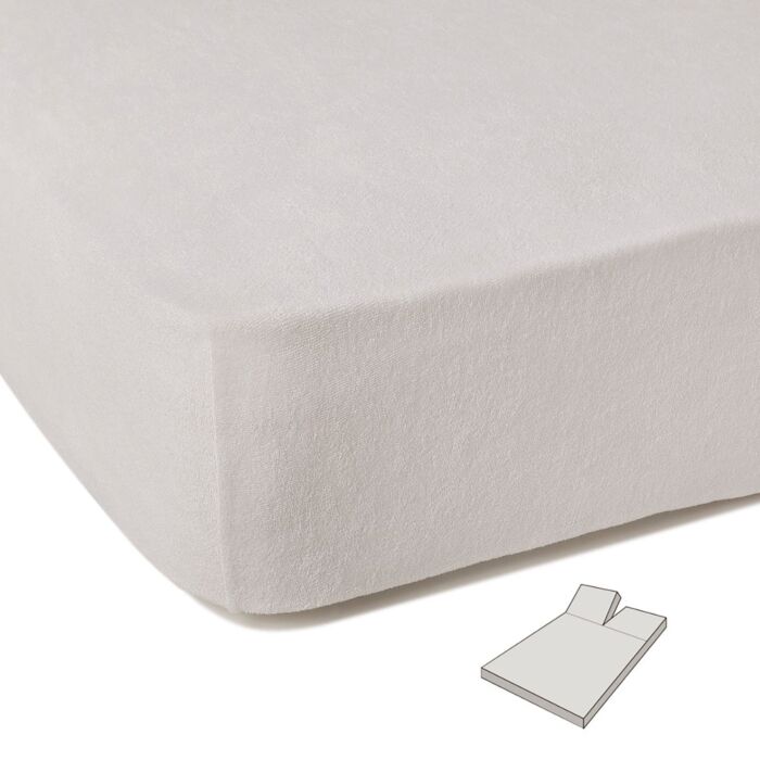 Frottee-Fixmolton für Boxspringmatratzen mit Einschnitt am Kopfteil
