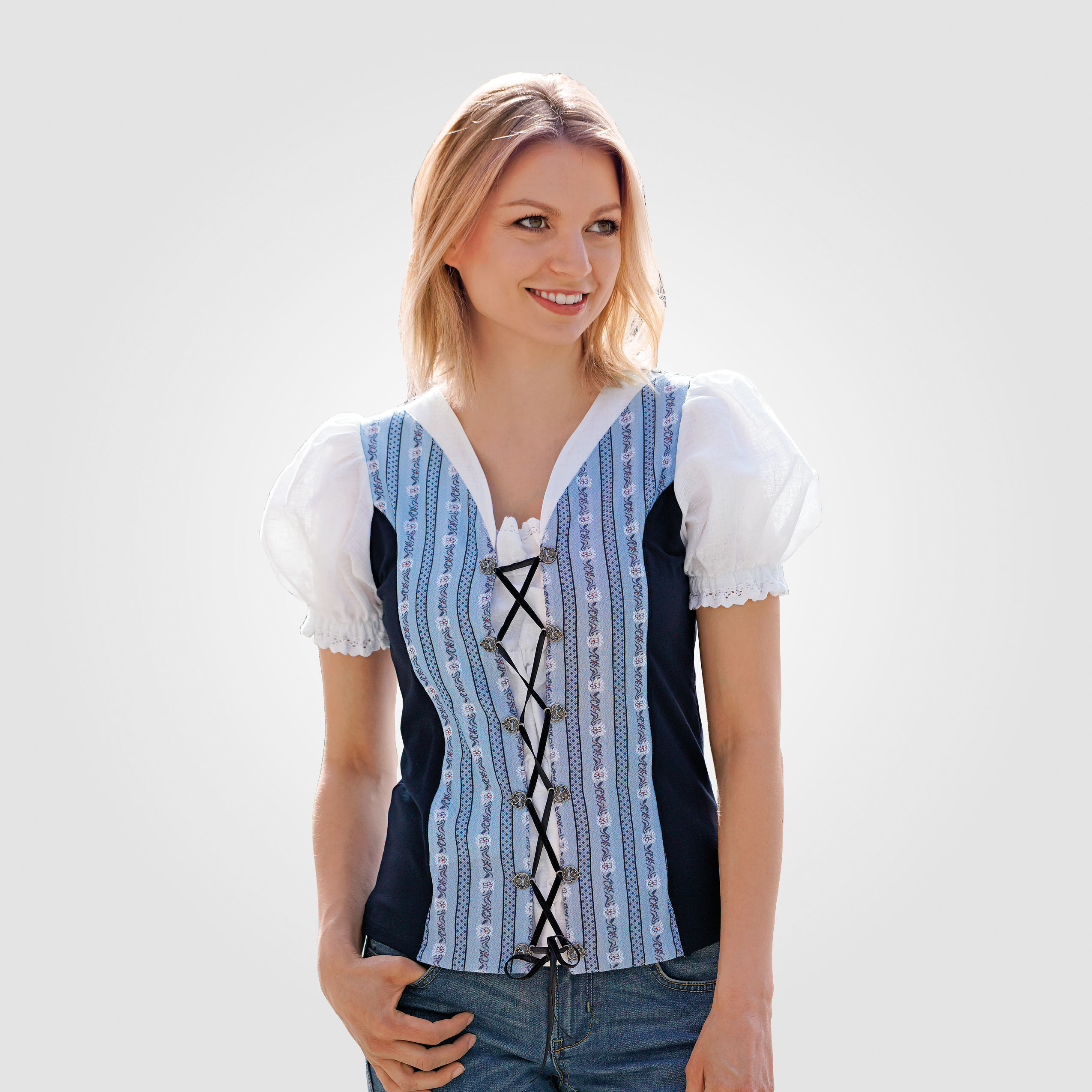 Shirt corsage edelweiss avec lacage