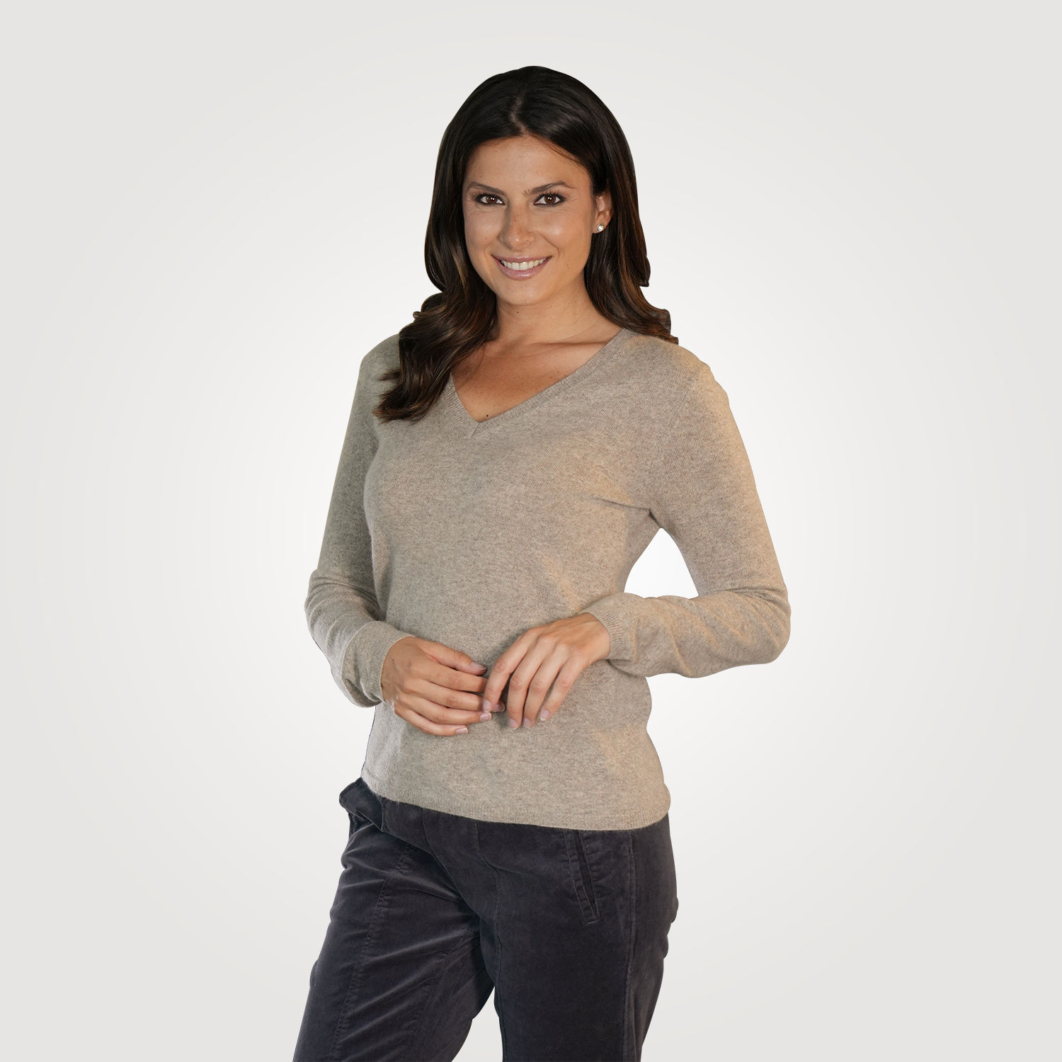 Damen Damen Cashmere Pullover Mit V Ausschnitt Gunstig Lehner Versand