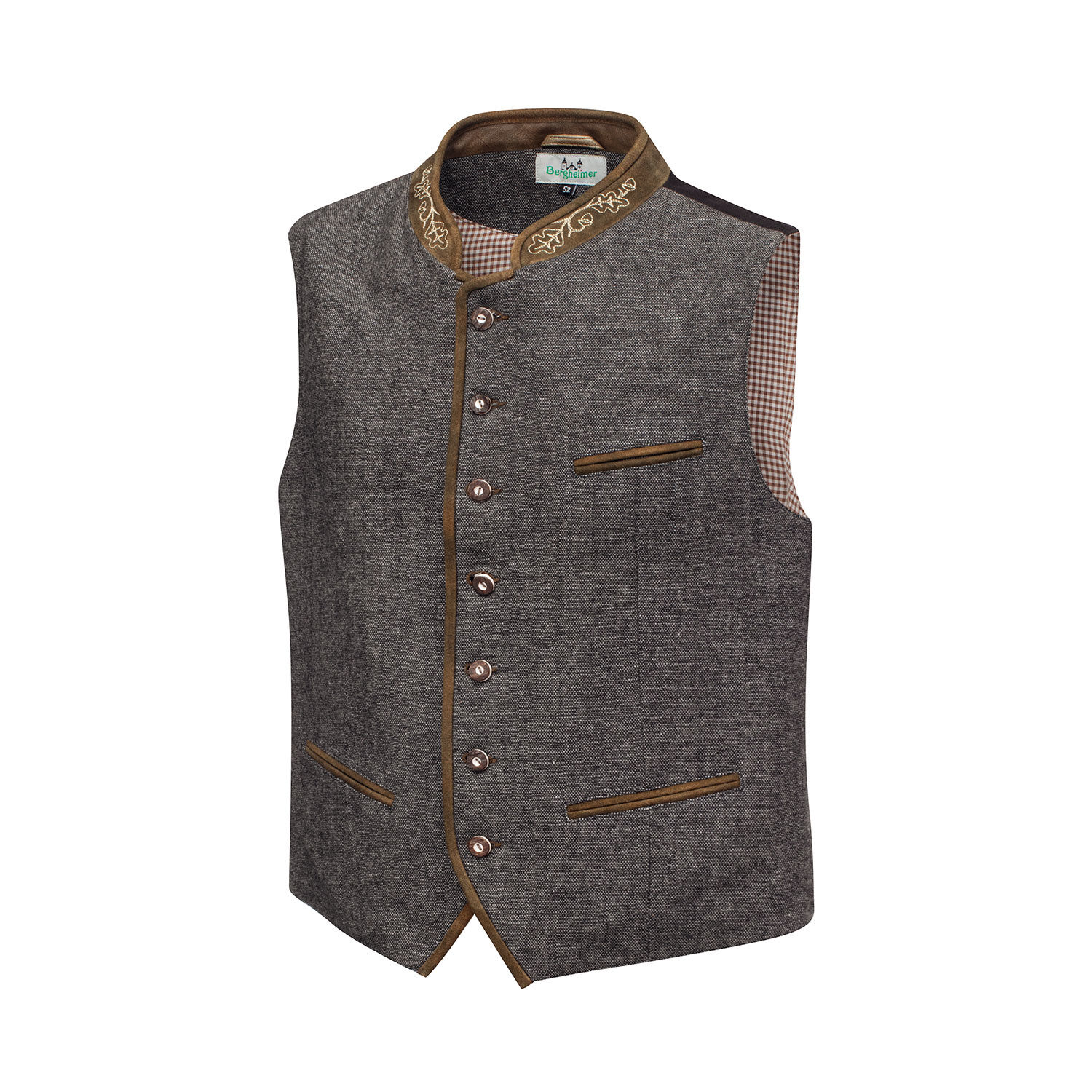 Gilet Traditionnel Bavarois Homme - Style Loden Avec Broderies - Coupe Ajustée Pour Oktoberfest Et Mariage - 6