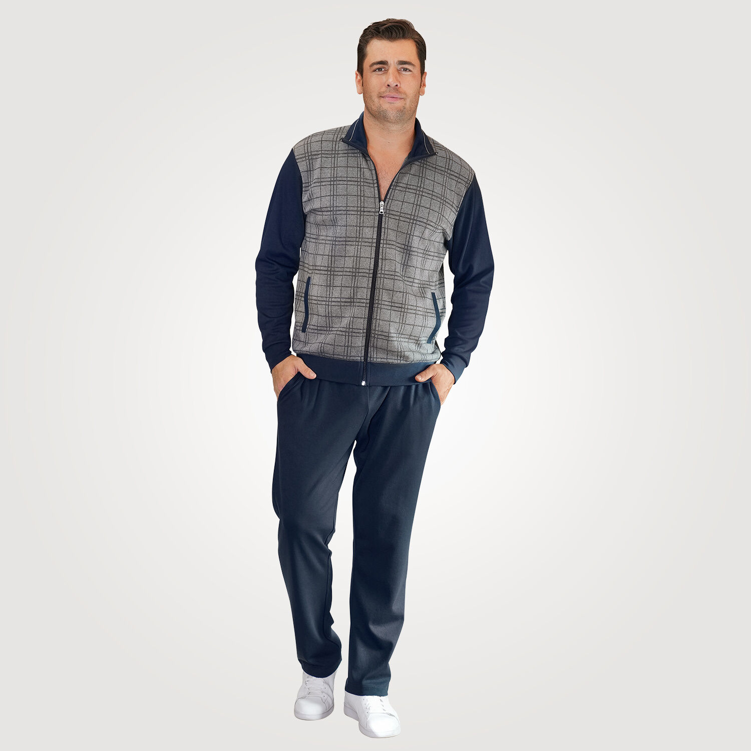Bequemer Herren Freizeitanzug im Karodessin günstig ⋆ Lehner Versand