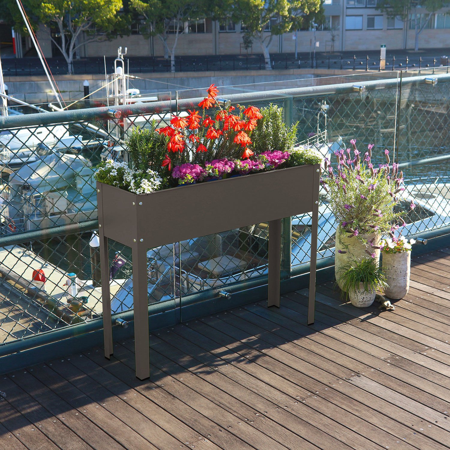 Jardinière de balcon surélevée, 80x100x30 cm ⋆ Lehner Versand