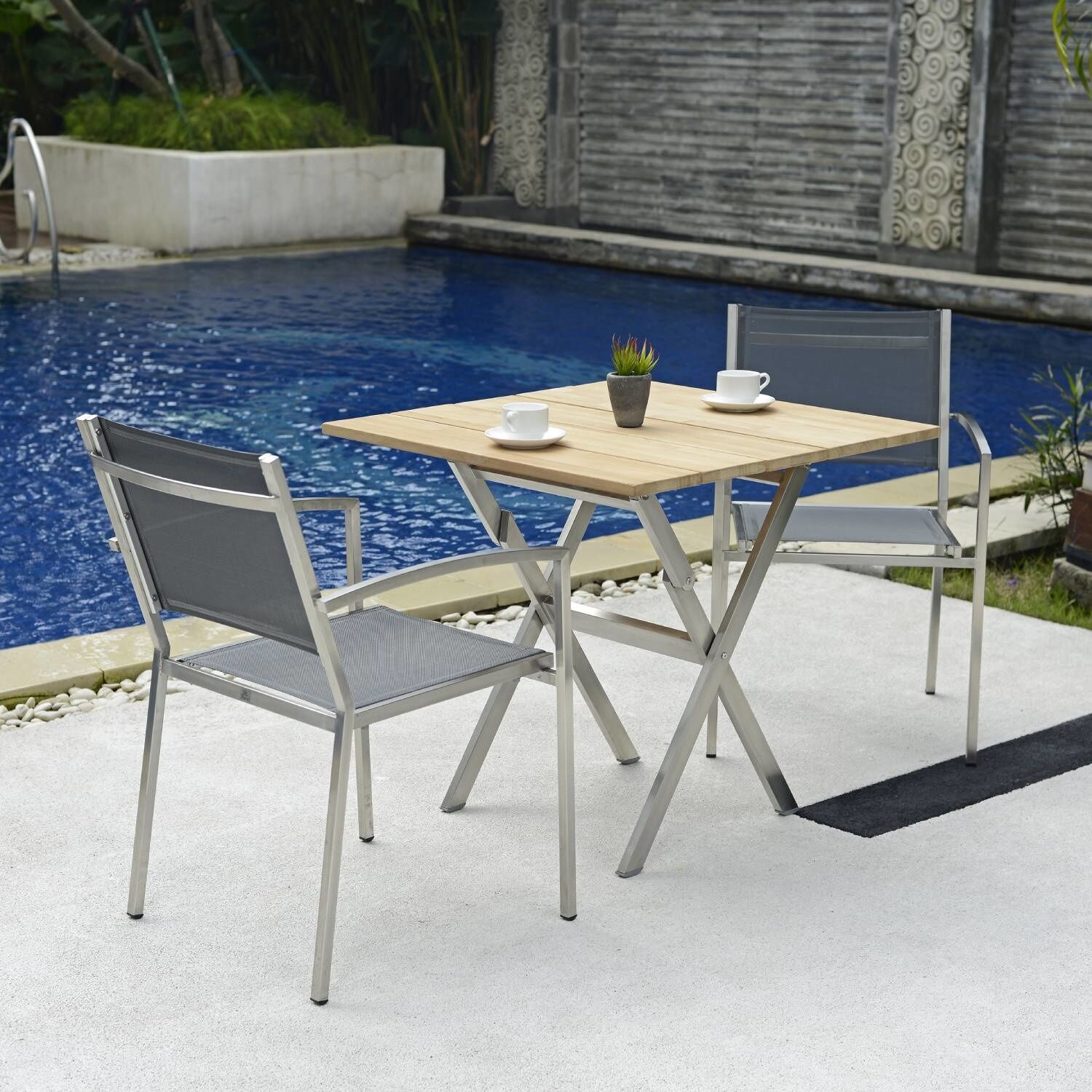 Balkon-Klapptisch Teak quadratisch günstig ⋆ Lehner