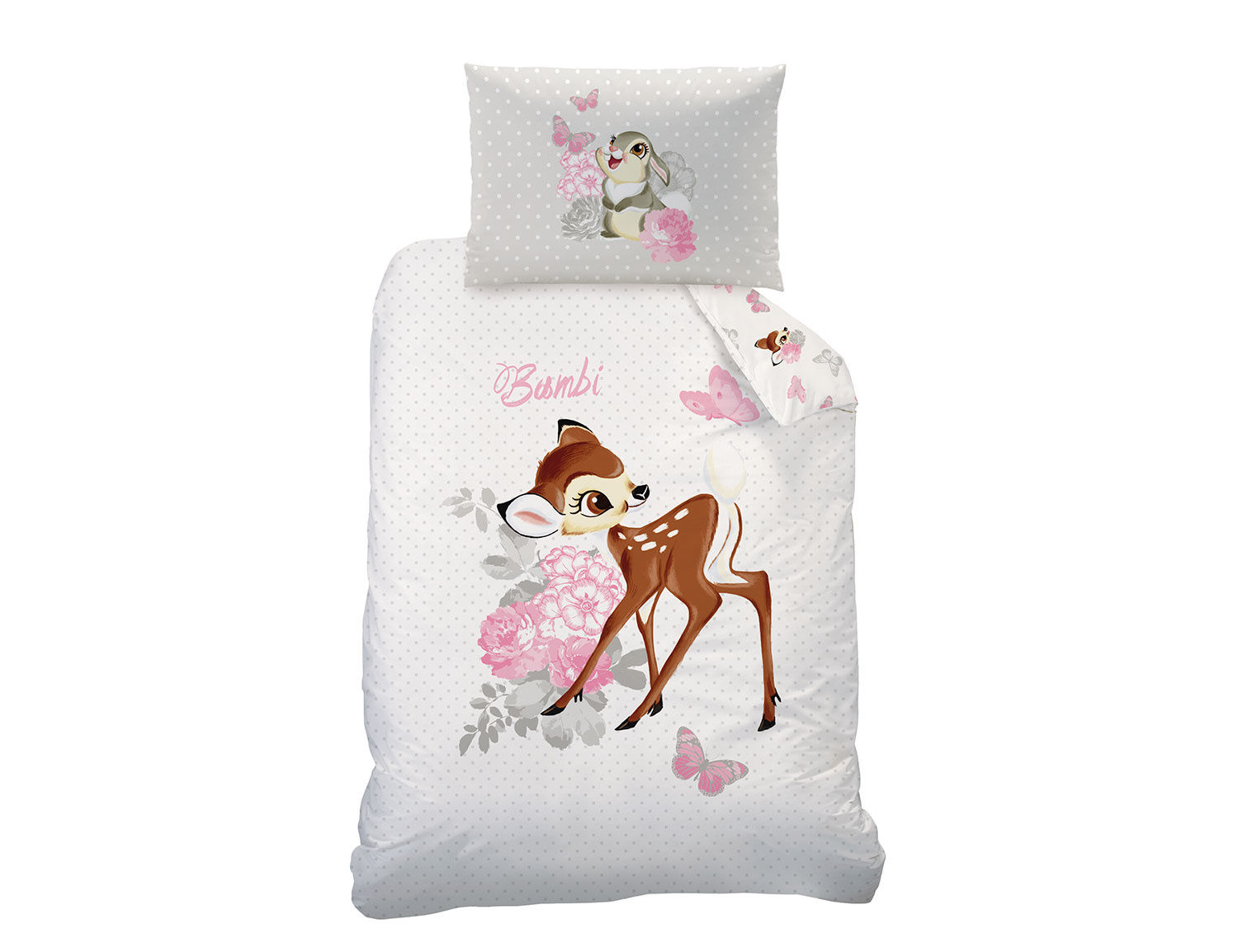 Linge De Lit Avec Bambi Pan Pan Et Fleur Avec Fleurs Roses Lehner Versand