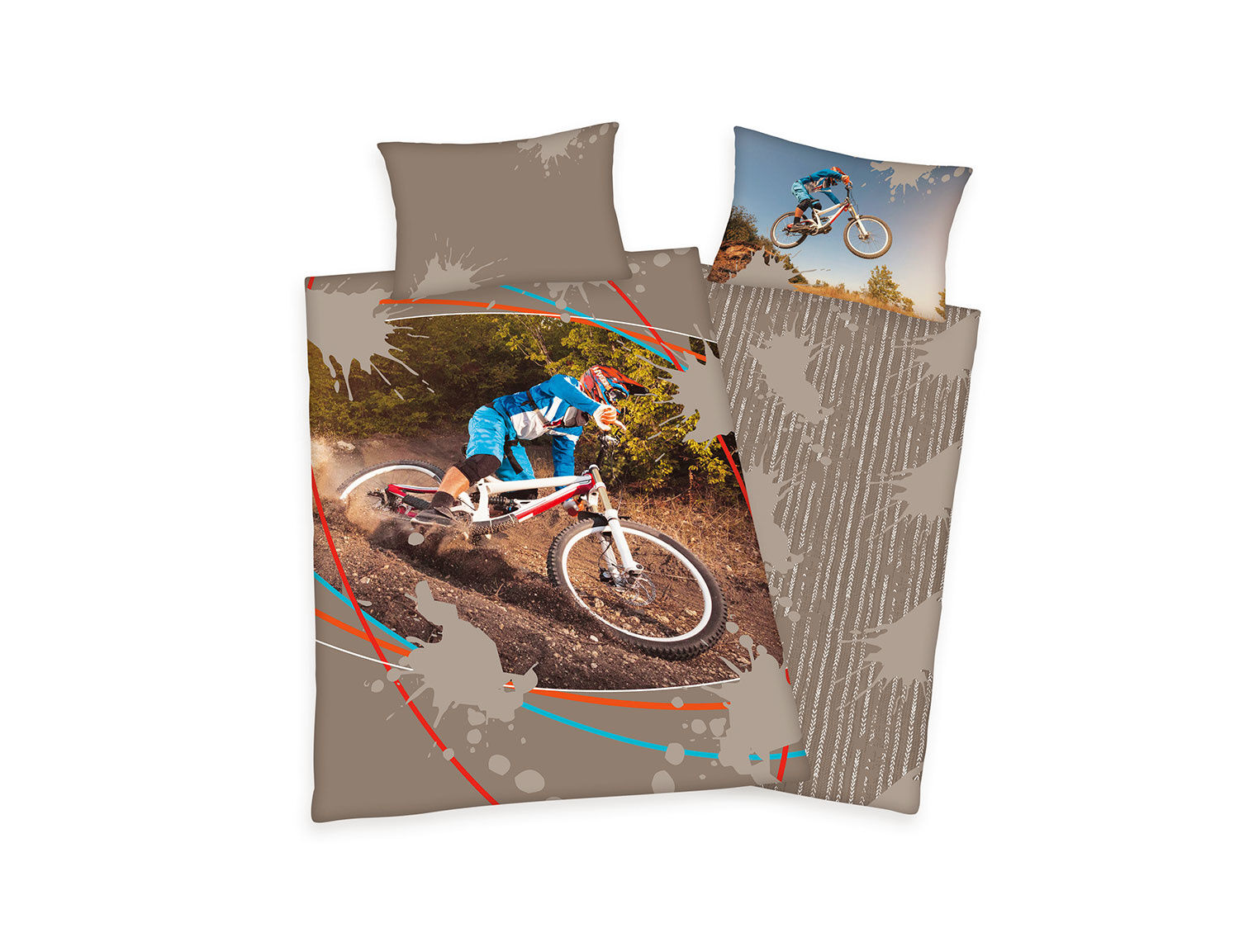 Bettwäsche mit coolem Mountainbiker günstig ⋆ Lehner Versand