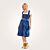 Dunkelblaues Dirndl mit Blumenstickerei