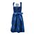 Dirndl bleu foncé pimenté de broderies fleuries