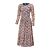 Midi Kleid langarm mit Blümchen Print