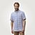 Chemise en lin à carreaux et manches courtes, bleu-beige