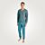 CALIDA Herren Langarm-Pyjama mit V-Ausschnitt blau