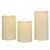 Set de 3 bougies - cire véritable, ivoire