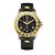 Trauffer montre pour hommes avec bracelet en cuir PU noir/or