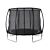 Trampoline suisse pas cher, noir sur 4 pieds stables