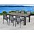 Table de jardin + 6 chaises à accoudoirs Miami