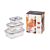 Lot de 3 boîtes de conservation en verre Pyrex avec couvercle en plastique, 38 cl, 82 cl, 122 cl