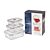 Lot de 3 boîtes de conservation en verre Pyrex avec couvercle en plastique, 82 cl, 122 cl, 197 cl