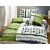 Linge de lit vert à rayures et à pois