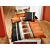 Linge de lit au motif branché en orange-anthracite